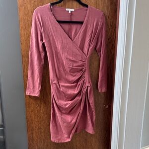 Charlotte Russe Dusty Rose Long Sleeve Dress